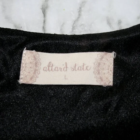 ALTAR'D STATE Jumpsuit Metallic Sexy Formal Stretch One Piece Black Gold Large - Picture 7 of 16